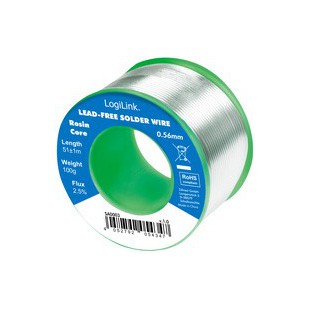 LogiLink Fil à souder, diamètre : 1 mm, cuivre 0,7%, 100 g