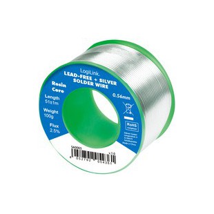 LogiLink Fil à souder, diamètre: 0,56 mm, cuivre 0,7%, 100 g