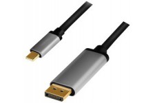 LogiLink Câble USB 3.2, fiche mâle USB-C-mâle DP, 1,8 m