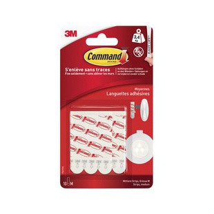 3M Command Paquet de recharge languettes adhésives, blanc