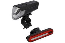 FISCHER Set d'éclairage de vélo à LED rechargeable, 80 lux