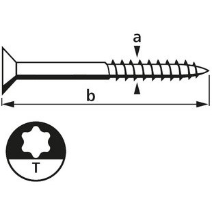 suki. Vis à bois Plus, 4,5x40 mm, T20, acier inoxydable