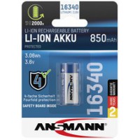 ANSMANN Pile rechargeable Li-Ion 16340, 3,6 V, 850 mAh