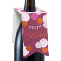 SUSY CARD Collerette de bouteille 'Happy Birthday', rose