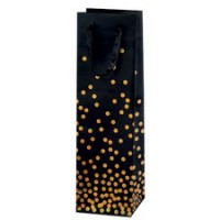 SUSY CARD Sac cadeau pour bouteille 'Dots gold', 1 bouteille