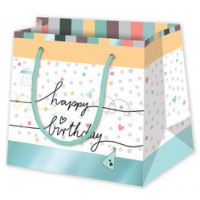 SUSY CARD Sachet cadeau 'Happy Eco B-day Typo'