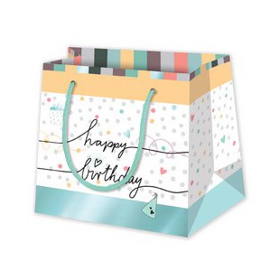 SUSY CARD Sachet cadeau 'Happy Eco B-day Typo'