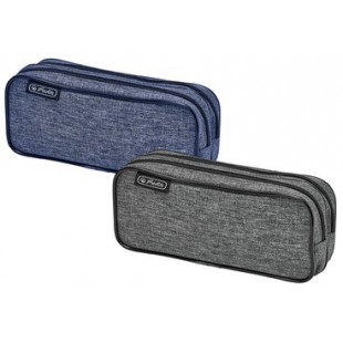 Lot de 2 : herlitz Trousse double 'Knitted Fabric', assorti