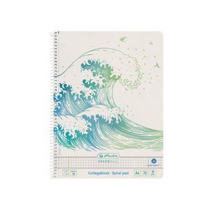 herlitz Cahier spiralé GREENline Ginkgo, A4, quadrillé