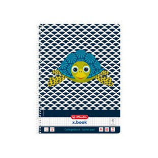 herlitz Cahier spiralé 'Cute Animals Turtle', A4, quadrillé
