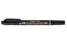 Pentel Marqueur permanent Pen, double pointe, noir