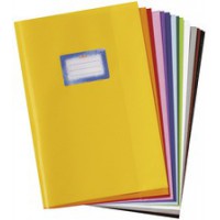 Lot de 25 : herlitz Protège-cahier format A4, gaufré (raphia), PP,orange