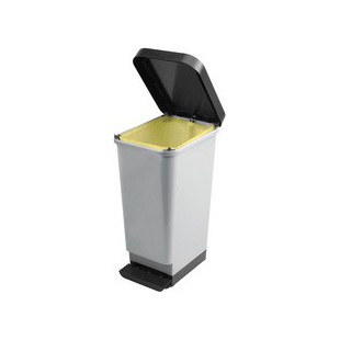 CEP Poubelle à pédale ROSSIGNOL, 45 litres, motif carbone