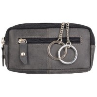 PRIDE&SOUL Etui porte-clés RFID, en cuir, gris