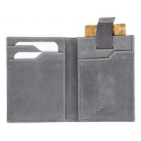 PRIDE&SOUL Porte-cartes de crédit, RFID, en cuir, gris