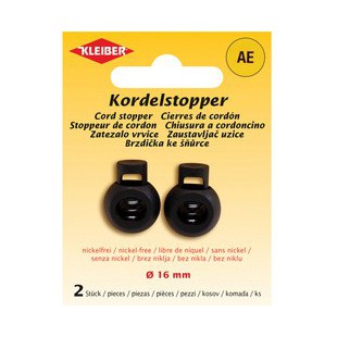 KLEIBER Stoppeur de cordon, plastique, noir