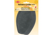 KLEIBER Patch imitation cuir velours, 185x95 mm, brun foncé