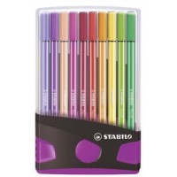 STABILO Stylo feutre Pen 68, ColorParade de 20, gris/rose