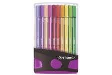 STABILO Stylo feutre Pen 68, ColorParade de 20, gris/bleu