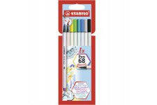 STABILO Feutre pinceau Pen 68 brush, étui en carton de 8