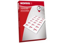 Kores Etiquette universelle, 105 x 74 mm, sans bord, rouge