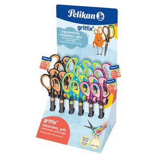 Pelikan griffix Ciseaux d'école, pointu, présentoir de 12