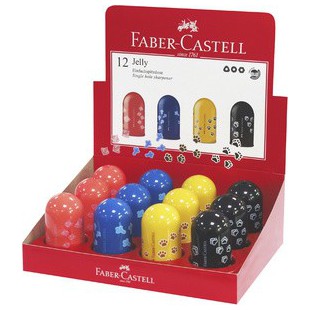 Lot de 12 : FABER-CASTELL Taille-crayon à réservoir Jelly, présentoir