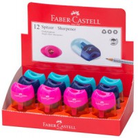 Lot de 12 : FABER-CASTELL Taille-crayon réservoir TREND 2019, présentoir