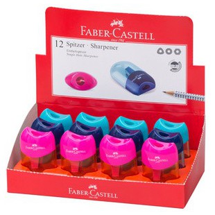 Lot de 12 : FABER-CASTELL Taille-crayon réservoir TREND 2019, présentoir