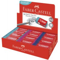 Lot de 24 : FABER-CASTELL Gomme en plastique DUST-FREE, en présentoir