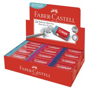 Lot de 24 : FABER-CASTELL Gomme en plastique DUST-FREE, en présentoir