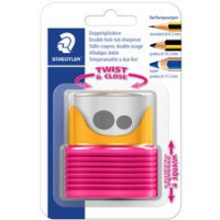 STAEDTLER Taille-crayon double TWIST & CLOSE, jaune/rose