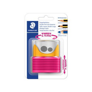 STAEDTLER Taille-crayon double TWIST & CLOSE, jaune/rose