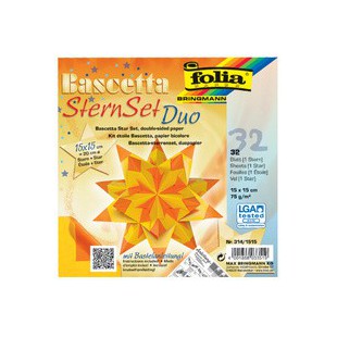 folia Feuilles de papier pliable étoile Bascetta, 75 g/m2