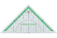 M+R Equerre demi-carré 'Green Line', hypoténuse: 230 mm