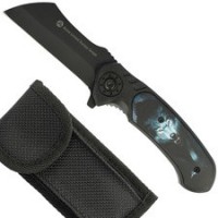 Clauss Couteau de poche avec motif animal loup, lame: 85 mm