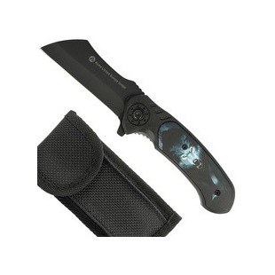 Clauss Couteau de poche avec motif animal loup, lame: 85 mm