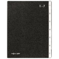PAGNA trieur, format A4, 7 compartiments, 1 - 7, noir