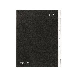 PAGNA trieur, format A4, 7 compartiments, 1 - 7, noir