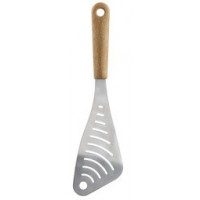 GastroMax Spatule ajourée BIO, manche effet bois