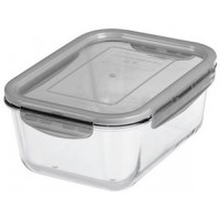 GastroMax Boîte de conservation en verre, 1,6 litre, gris