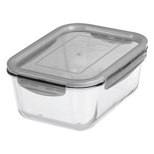 GastroMax Boîte de conservation en verre, 2,7 litres, gris