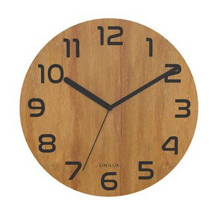 UNiLUX Horloge murale / à quartz PALMA Bamboo, bambou noir