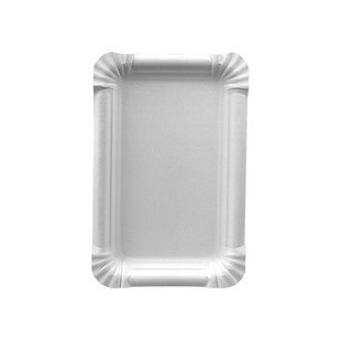 PAPSTAR Assiette en carton 'pure' rectangulaire, blanc