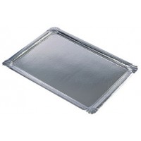 PAPSTAR Plat de service, rectangle, 455 x 340 mm, argent