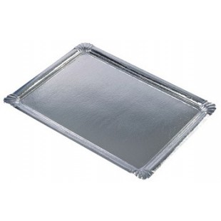 PAPSTAR Plat de service, rectangle, 455 x 340 mm, argent