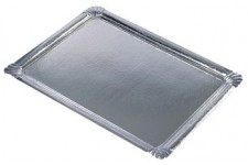 PAPSTAR Plat de service, rectangle, 455 x 340 mm, argent