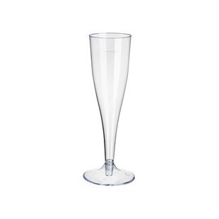 STARPAK Flûte à champagne en plastique, 0,1 l, transparent
