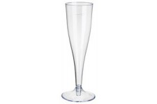 STARPAK Flûte à champagne en plastique, 0,1 l, transparent