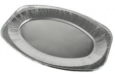 STARPAK Plat de service en aluminium, ovale, 430 x 290 mm